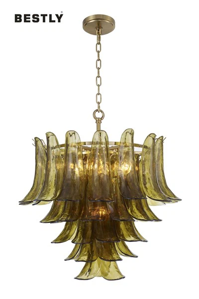 Lamp Pendant Gwydr Pres Oed Modern